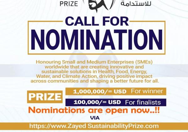 Nominations Open for the 2026 Zayed Sustainability Prize