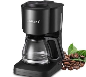 Sokany CM-108S Coffee Maker With Auto Pause And Glass Carafe 12-Cups Coffee Maker with Easy On/Off Switch, Easy Pour, Non-Drip Carafe with Removable Filter Basket, Black