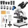 Adults Binocular Microscope 40X‑5000X HD Inspection Laboratory Optical Microscope Tool Set For Schools&Home&Scientific research